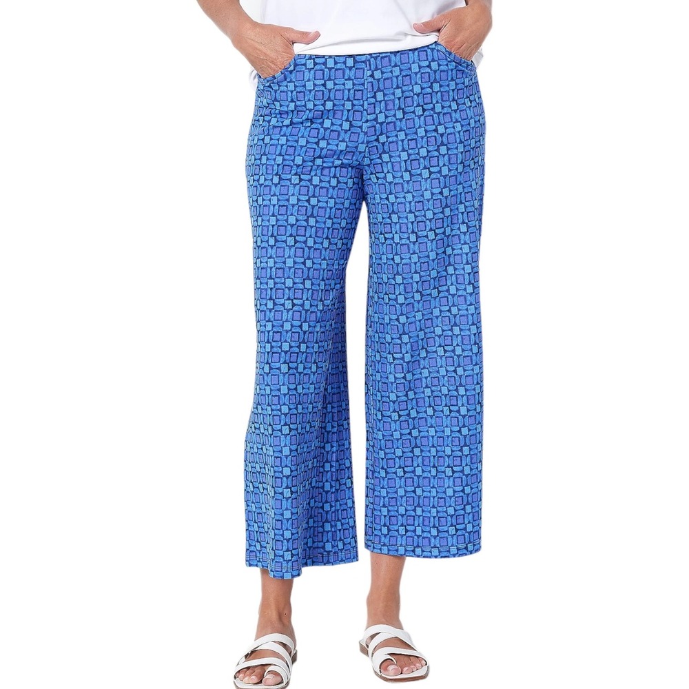 Isaac Mizrahi Women's MP Wide Leg Knit Pants Vacay Travel Boho Beach Summer‎ Y2K